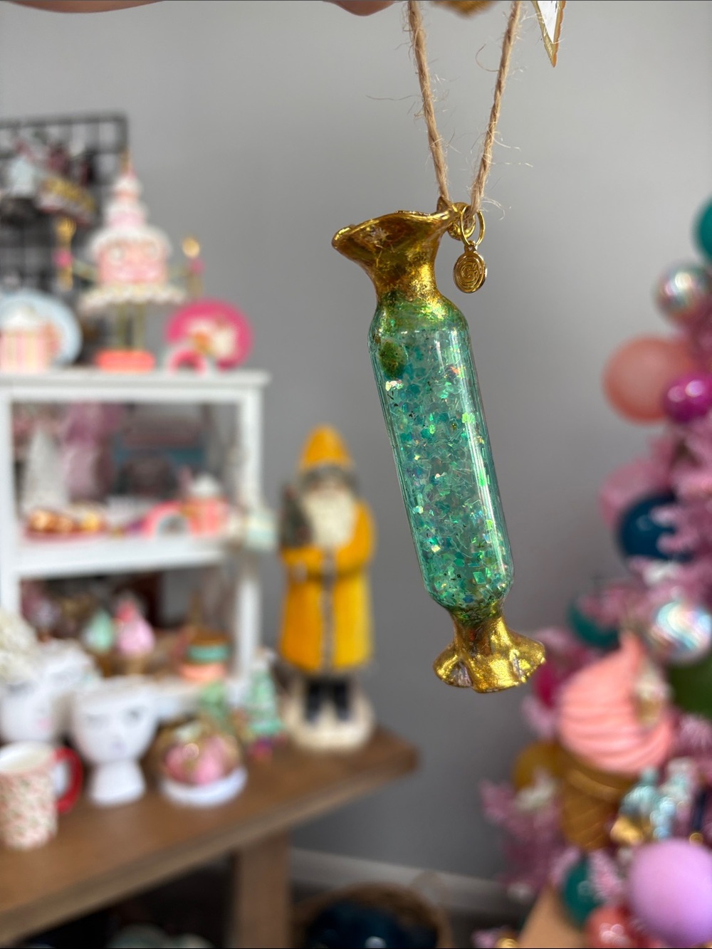 Gold & Green Festive Candy Ornament by Glitterville